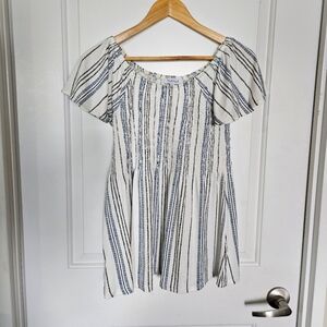 Pretty White Baby Doll Blouse Sz M